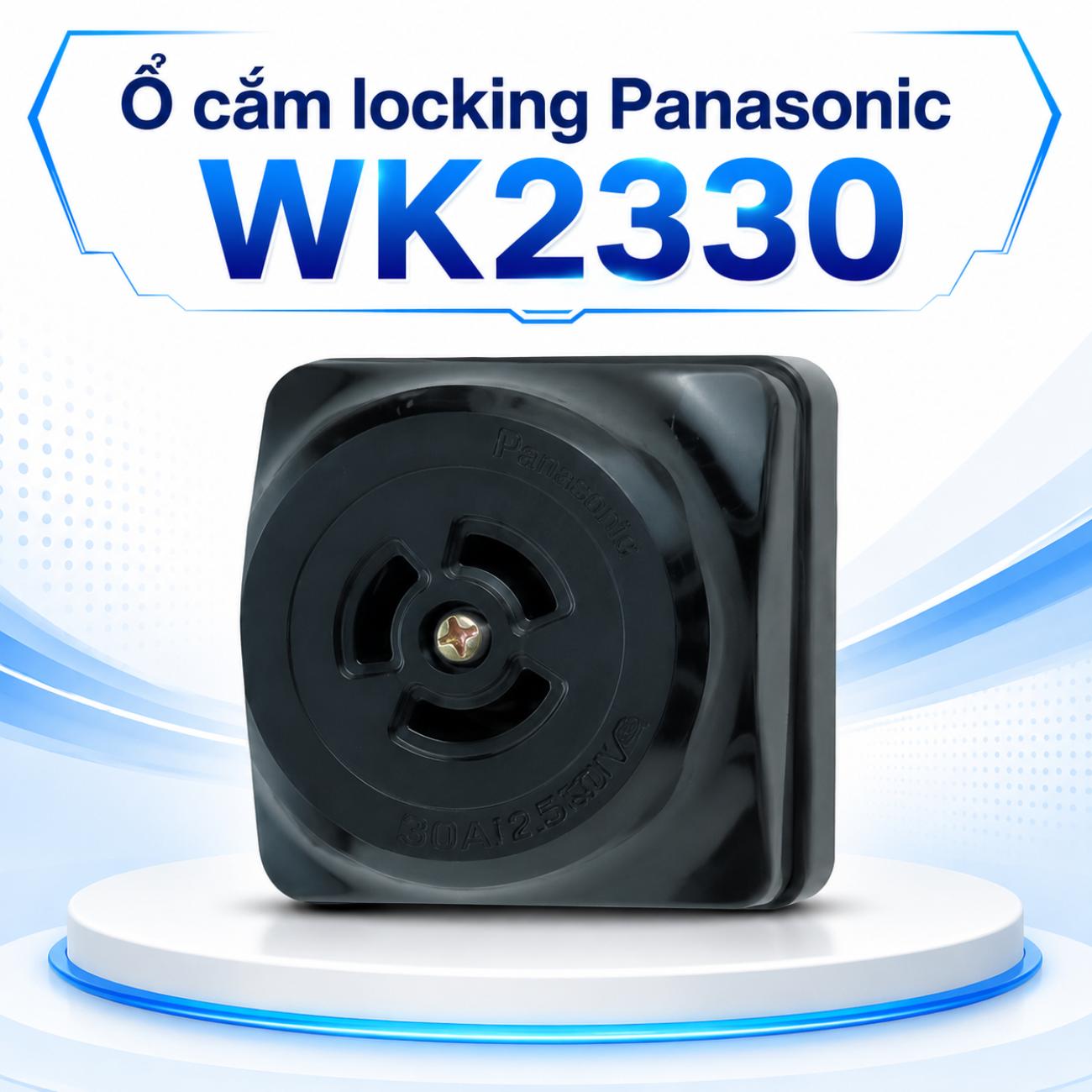 Ổ cắm locking Panasonic WK2330 250V 30A 2P + Ground màu đen