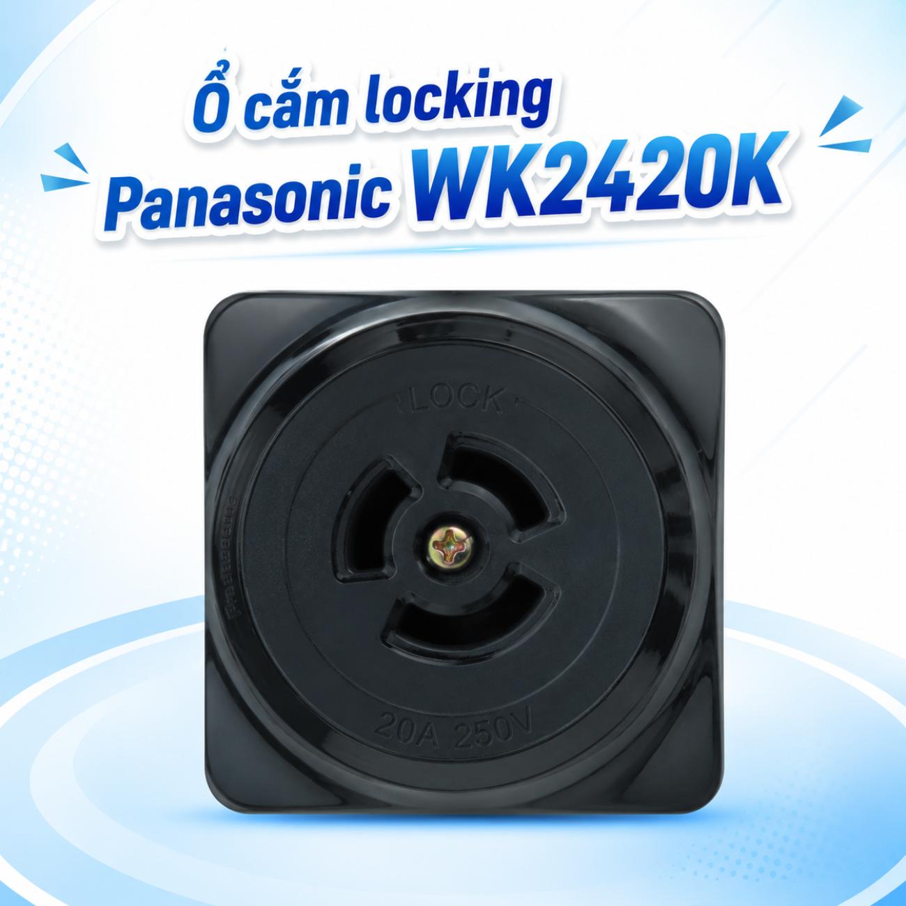 Ổ cắm locking Panasonic WK2420K 250V 20A 3P + Ground màu đen