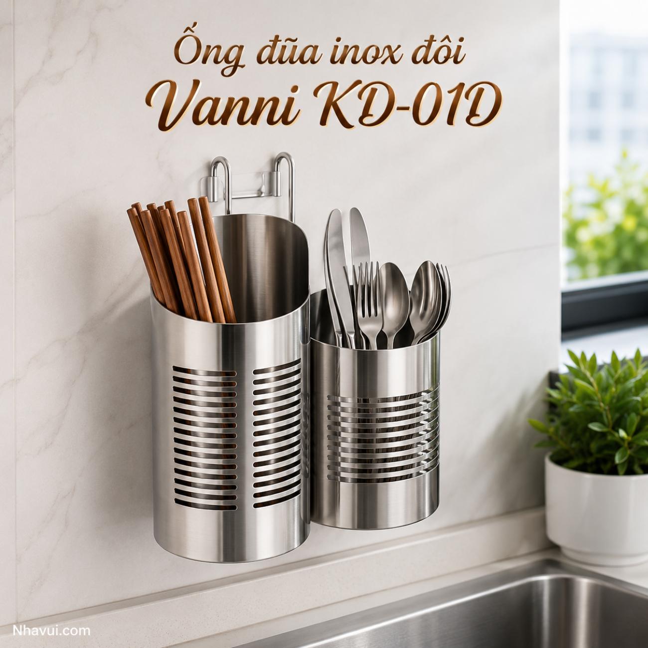 Ống đũa inox đôi Vanni KD-01D