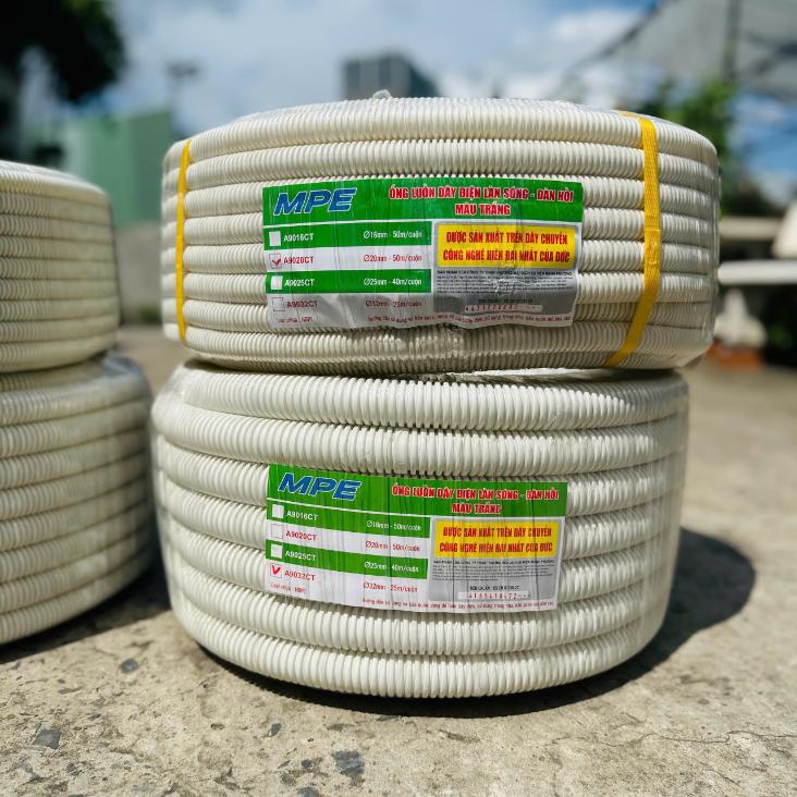 Ống luồn đàn hồi MPE A9016CT, A9020CT, A9025CT, A9032CT màu trắng phi 16–32mm