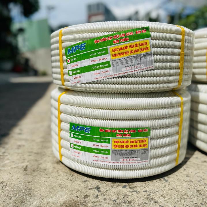 Ống luồn đàn hồi MPE A9016CT, A9020CT, A9025CT, A9032CT màu trắng phi 16–32mm