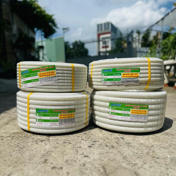 Ống ruột gà MPE A9016CT, A9020CT, A9025CT, A9032CT – Ống luồn đàn hồi trắng Ø16–Ø32mm