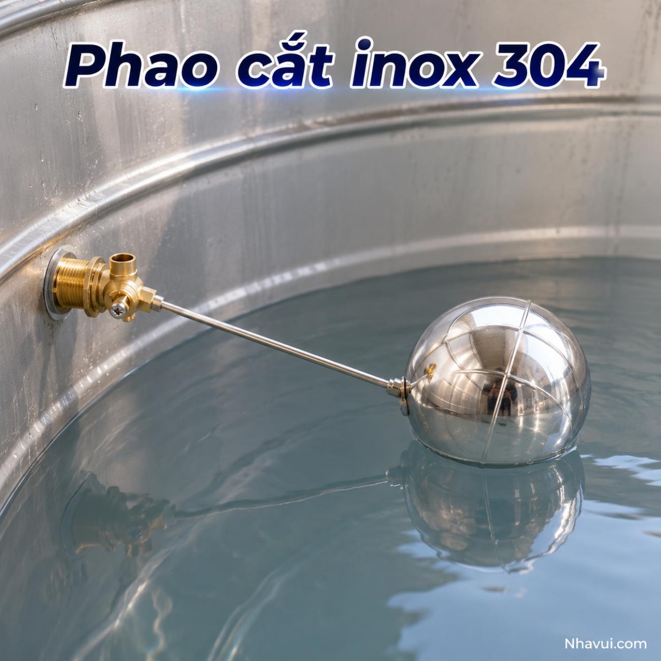 Phao cắt inox 304 Vanni dùng cho bồn nước lớn Ø21, Ø27