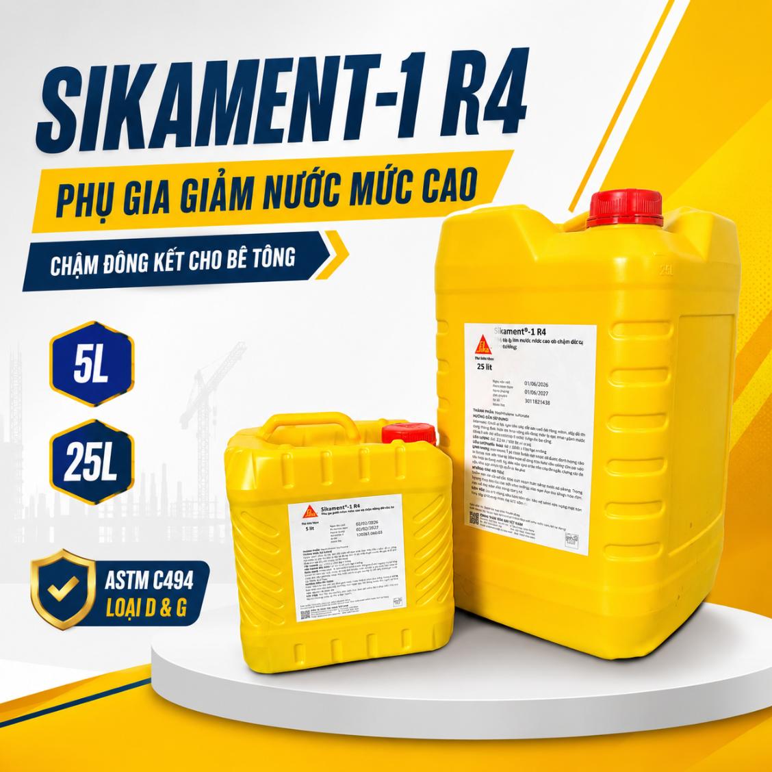 Phụ gia giảm nước cao và chậm đông kết Sikament®-1 R4
