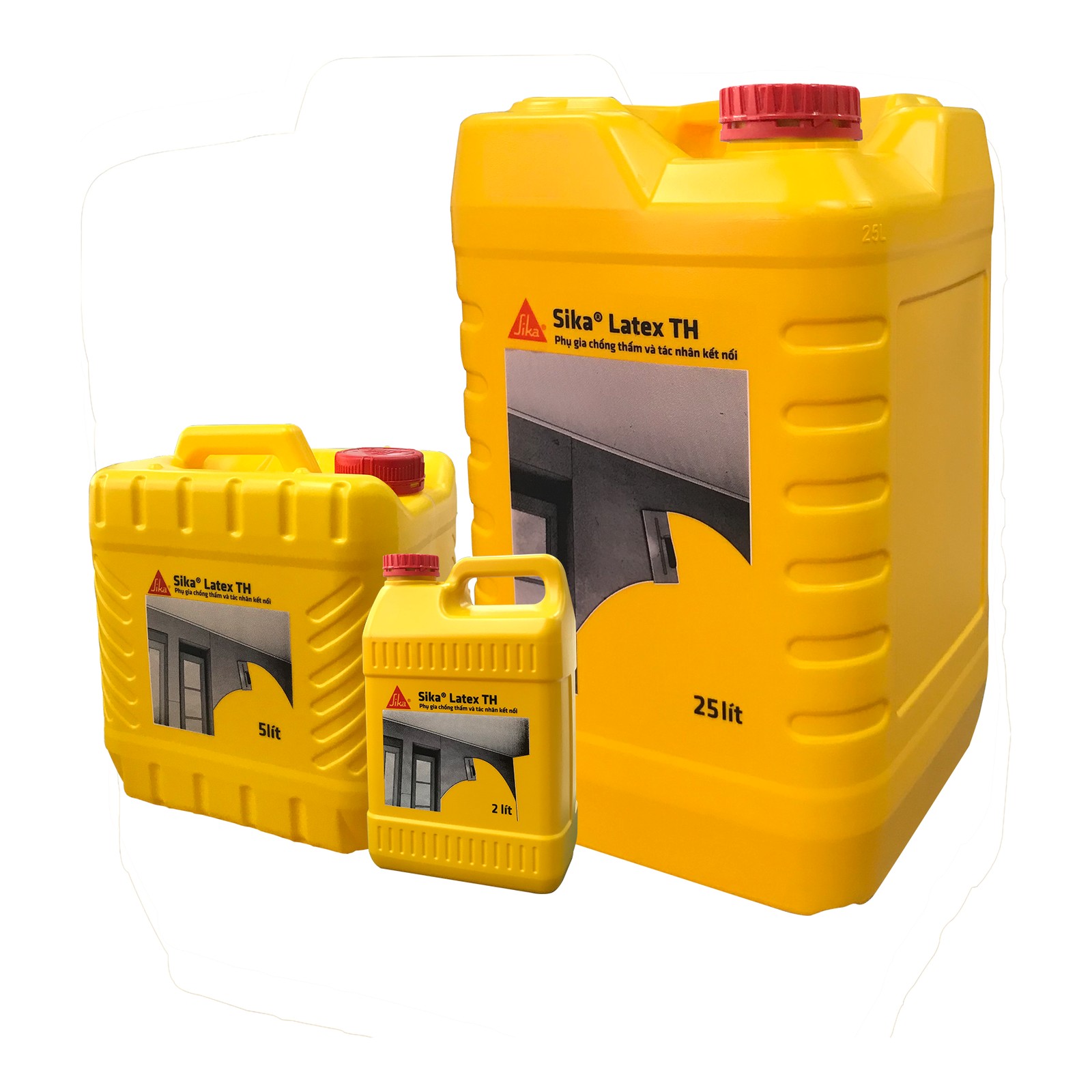 Phụ gia latex tăng bám dính và chống thấm cho vữa SikaLatex TH chính hãng Sika – Can 5 lít, Can 25 lít, Phuy 200 lít