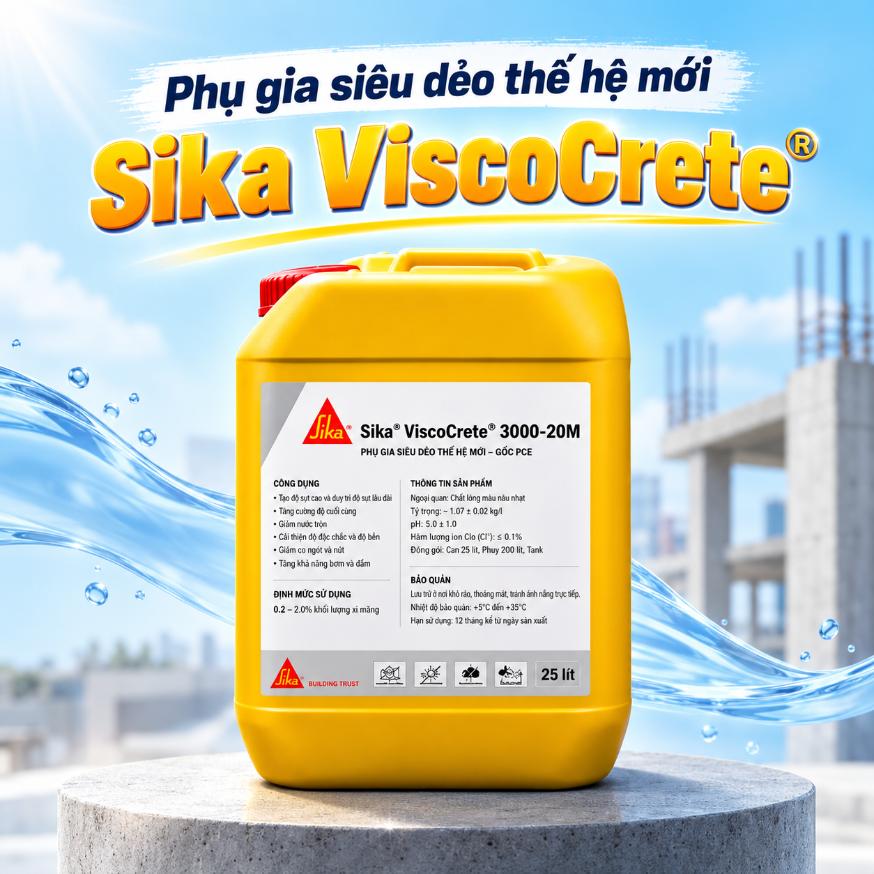 Phụ gia siêu dẻo thế hệ mới Sika ViscoCrete