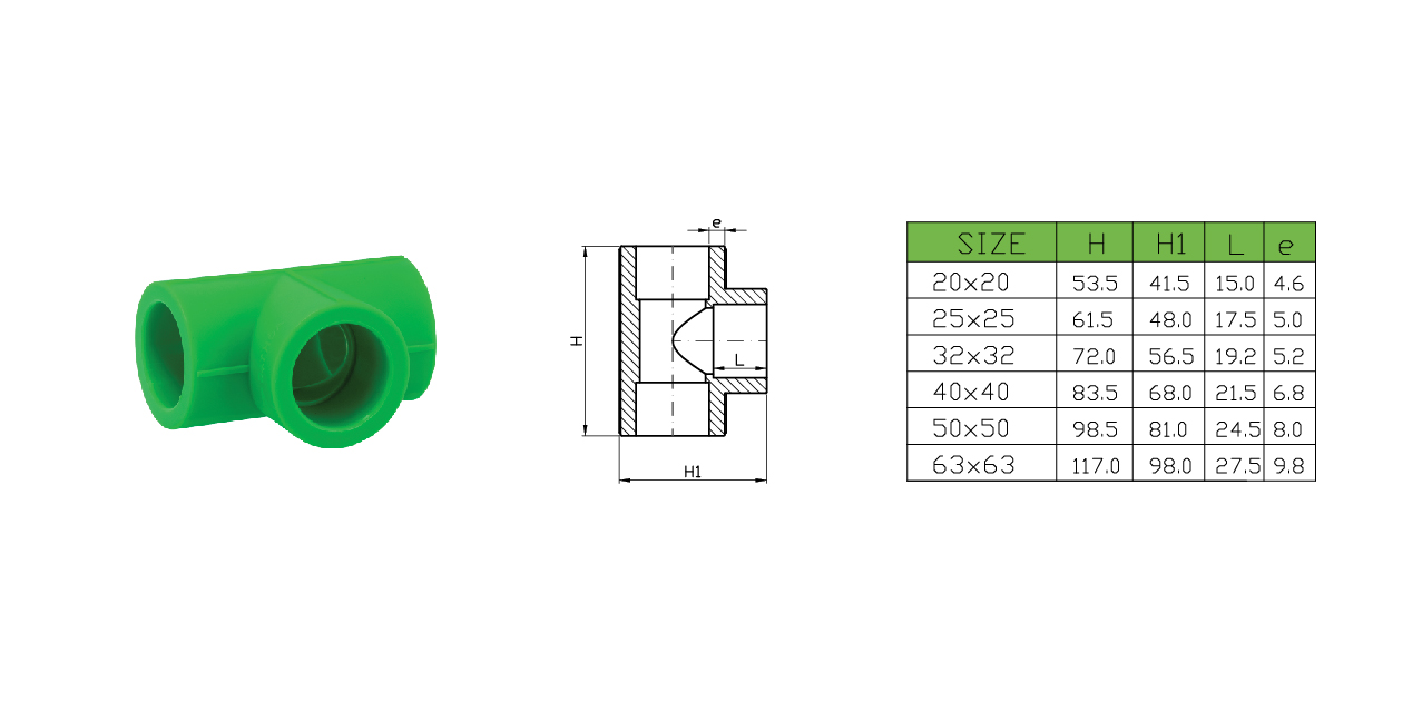 Phụ kiện PP-R Đạt Hòa co, tê, nối thẳng Ø20 – Ø25
