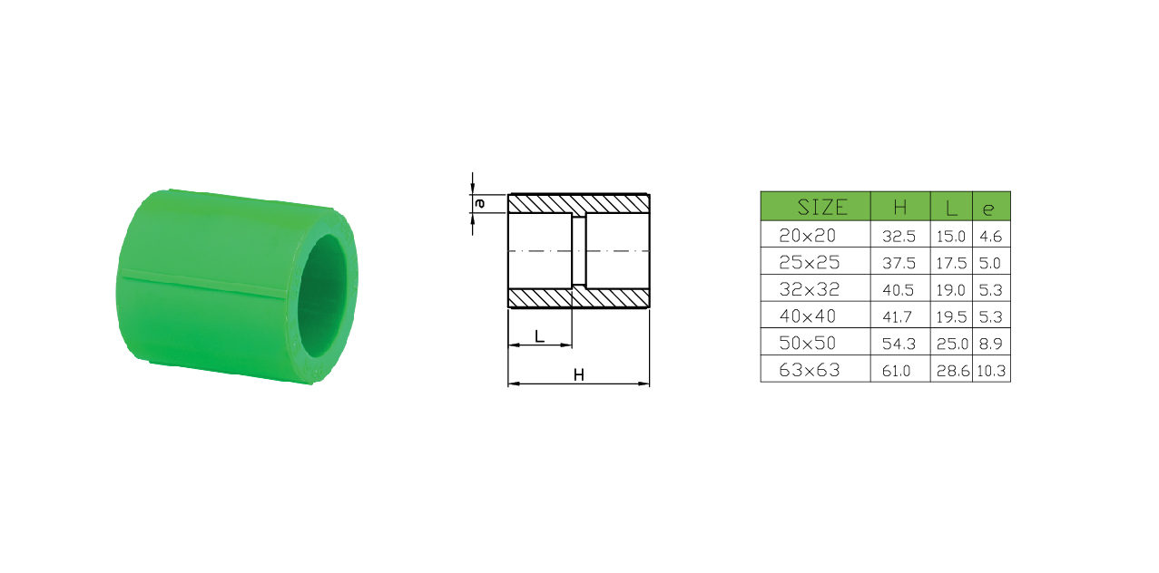 Phụ kiện PP-R Đạt Hòa co, tê, nối thẳng Ø20 – Ø25