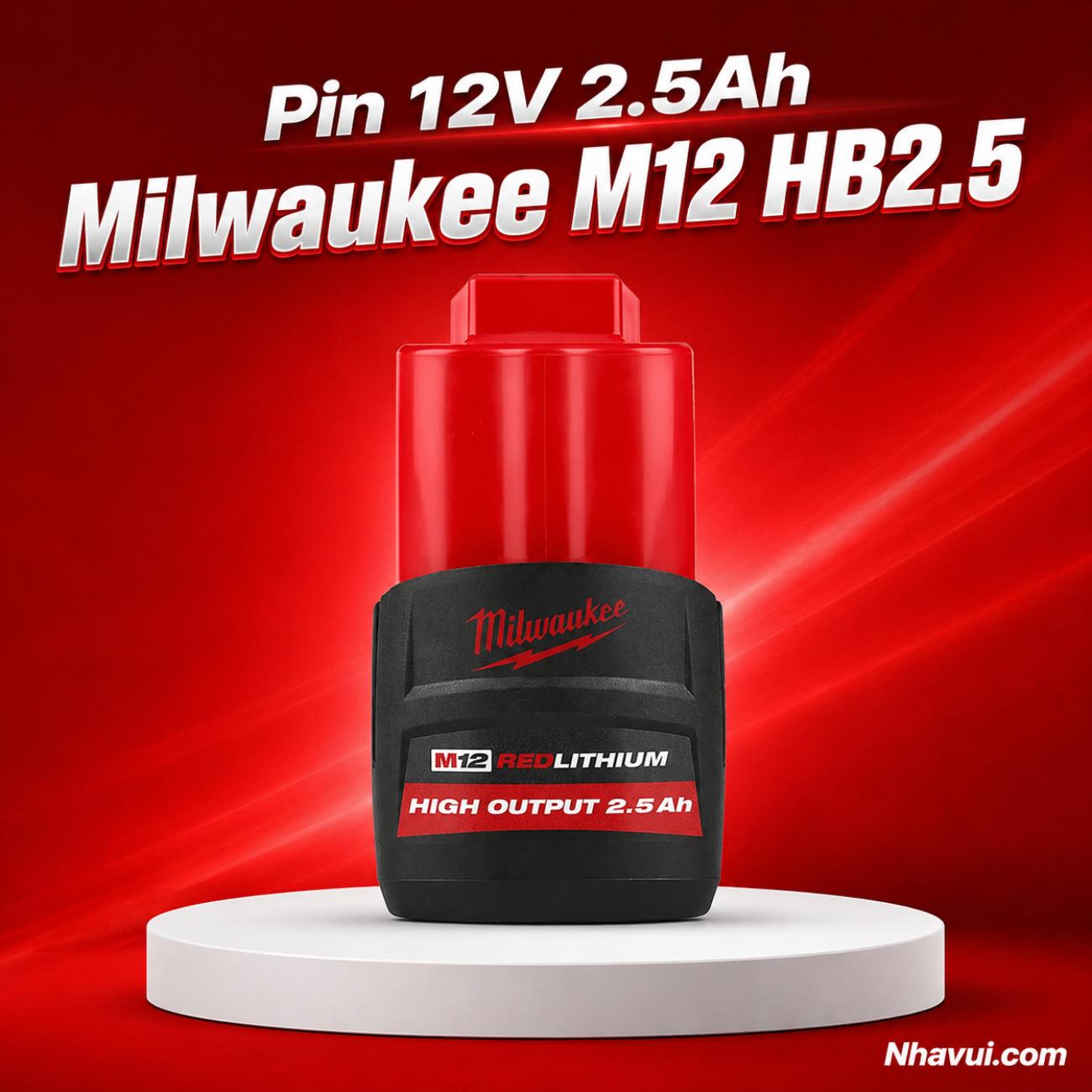 Pin 12V 2.5Ah Milwaukee M12 HB2.5 REDLITHIUM HIGH OUTPUT