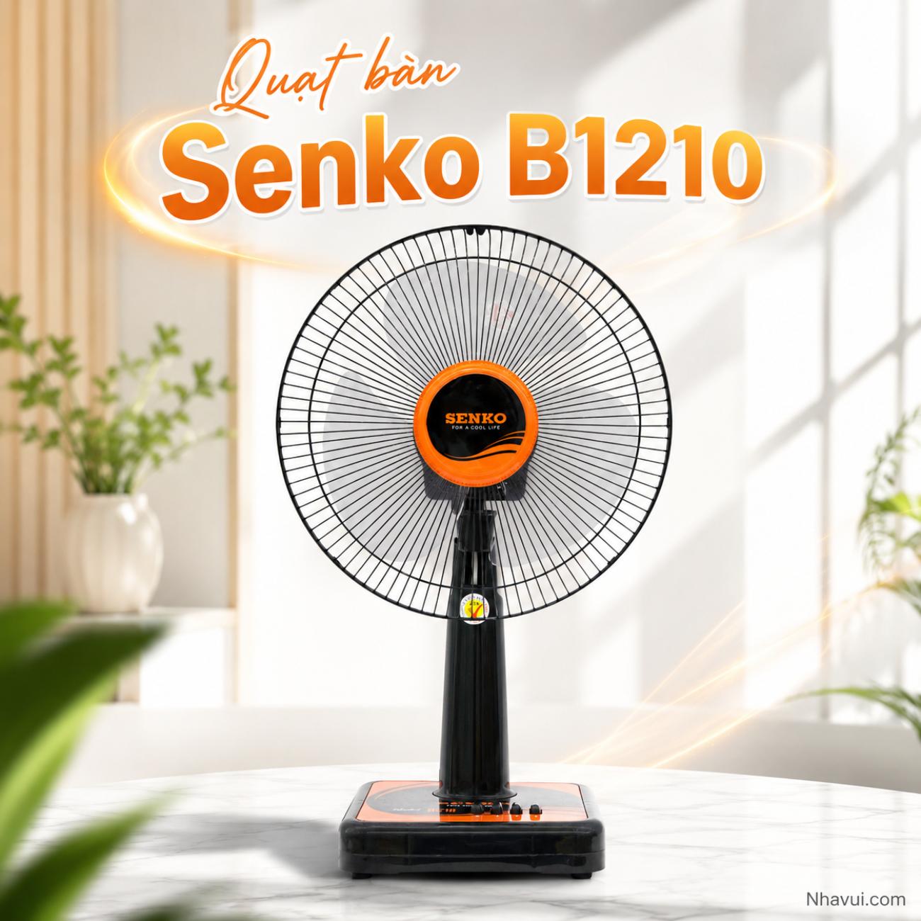 Quạt bàn Senko B1210 40W 3 cánh màu đỏ đen