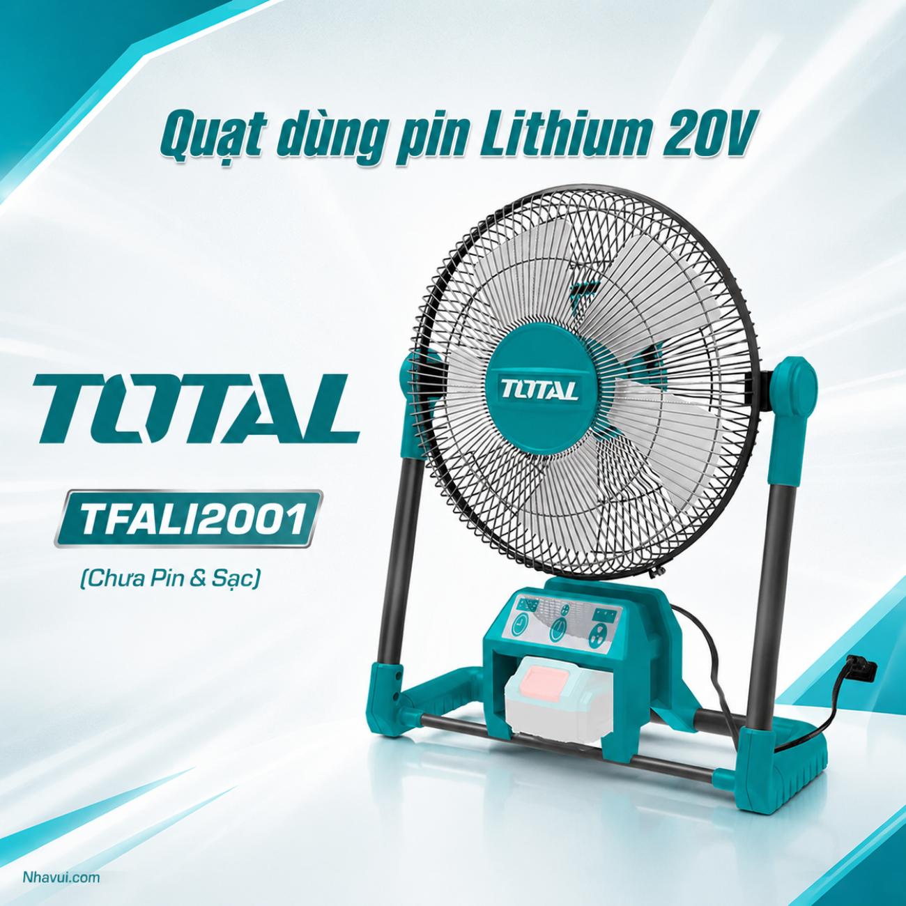 Quạt dùng pin Lithium 20V Total TFALI2001 chưa pin và sạc