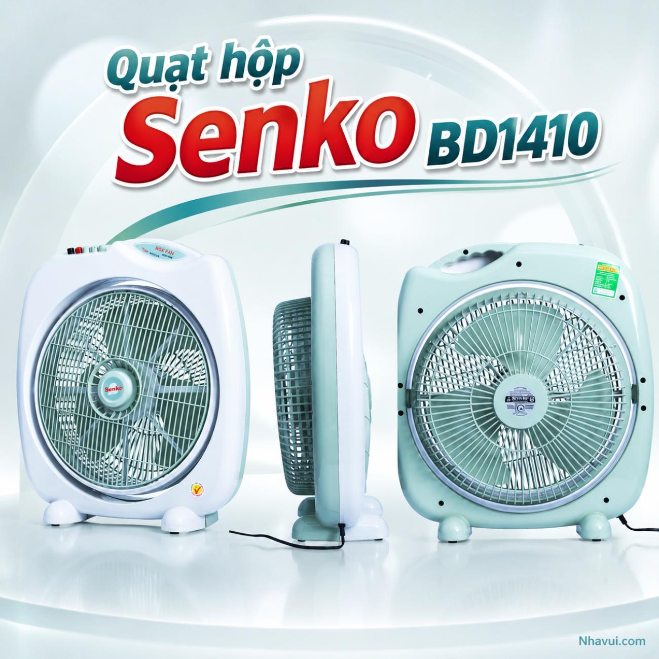 Quạt hộp Senko BD1410 47W 3 tốc độ gió màu Kem Cốm, Kem Môn, Kem Xám