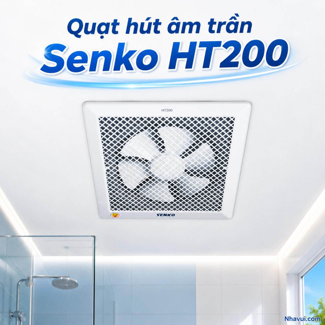 Quạt hút âm trần Senko HT200 35W 1 chiều màu trắng