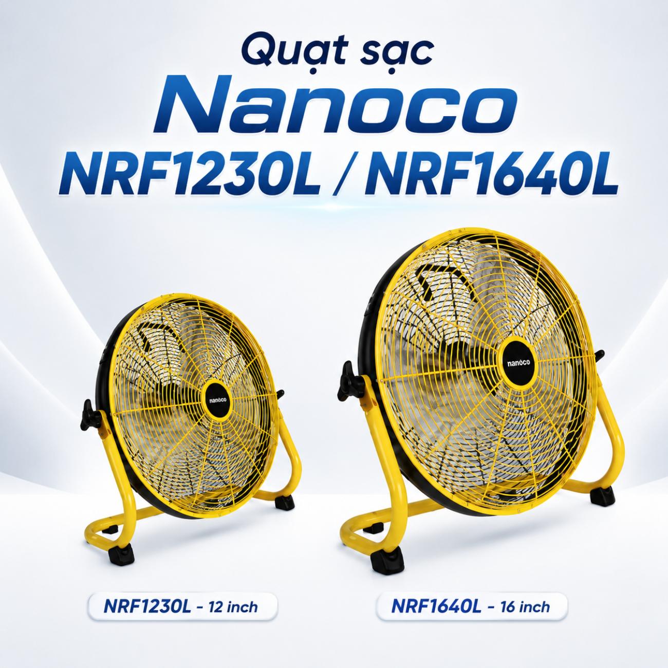 Quạt sạc Nanoco NRF1230L / NRF1640L động cơ không chổi than BLDC