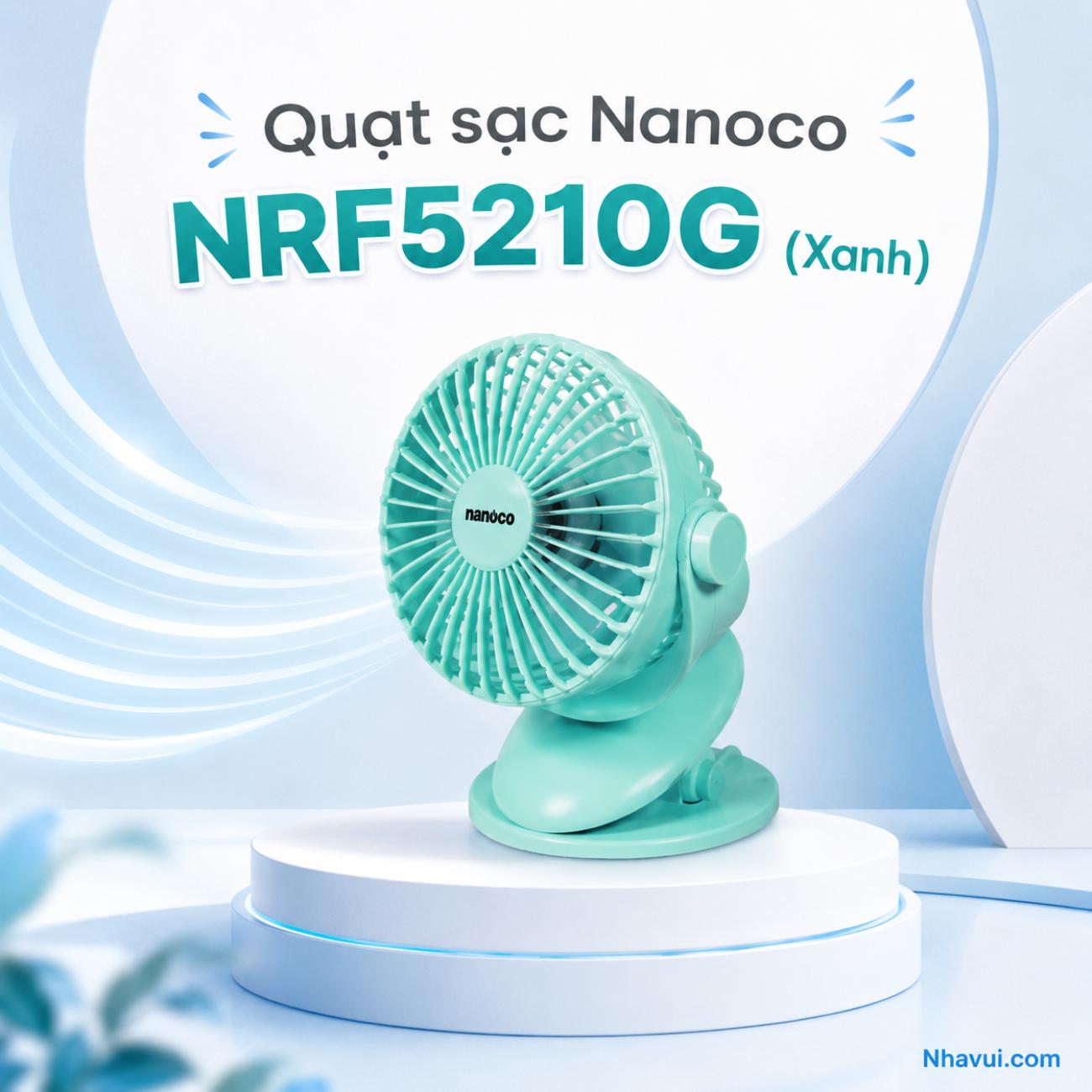Quạt sạc Nanoco NRF5210G (Xanh)
