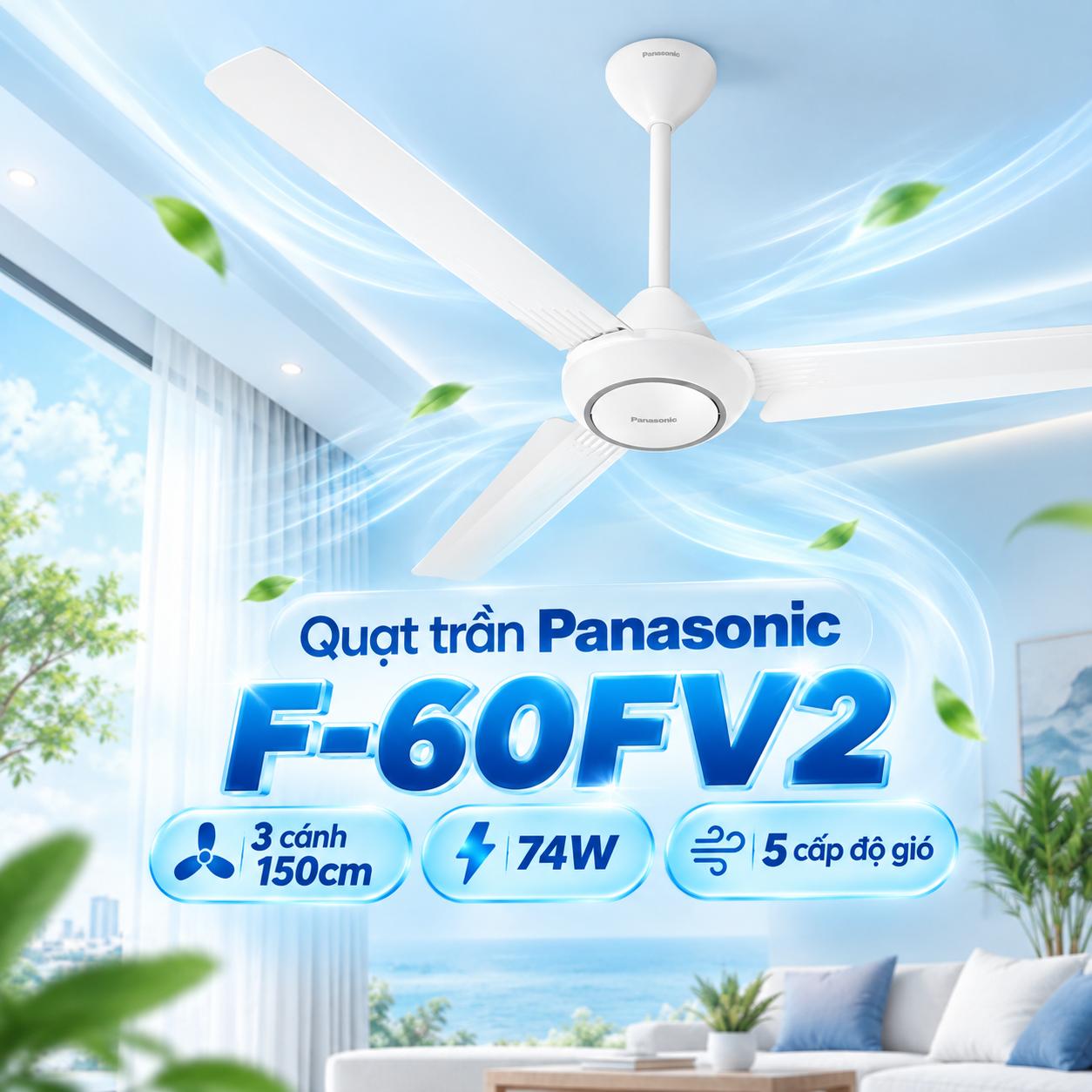 Quạt trần 3 cánh Panasonic F-60FV2