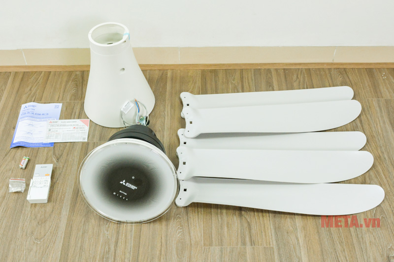 Quạt trần 5 cánh Mitsubishi C56-RW5/RA5 có đèn LED