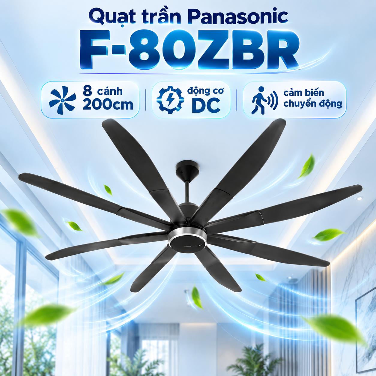 Quạt trần 8 cánh Panasonic F-80ZBR động cơ DC
