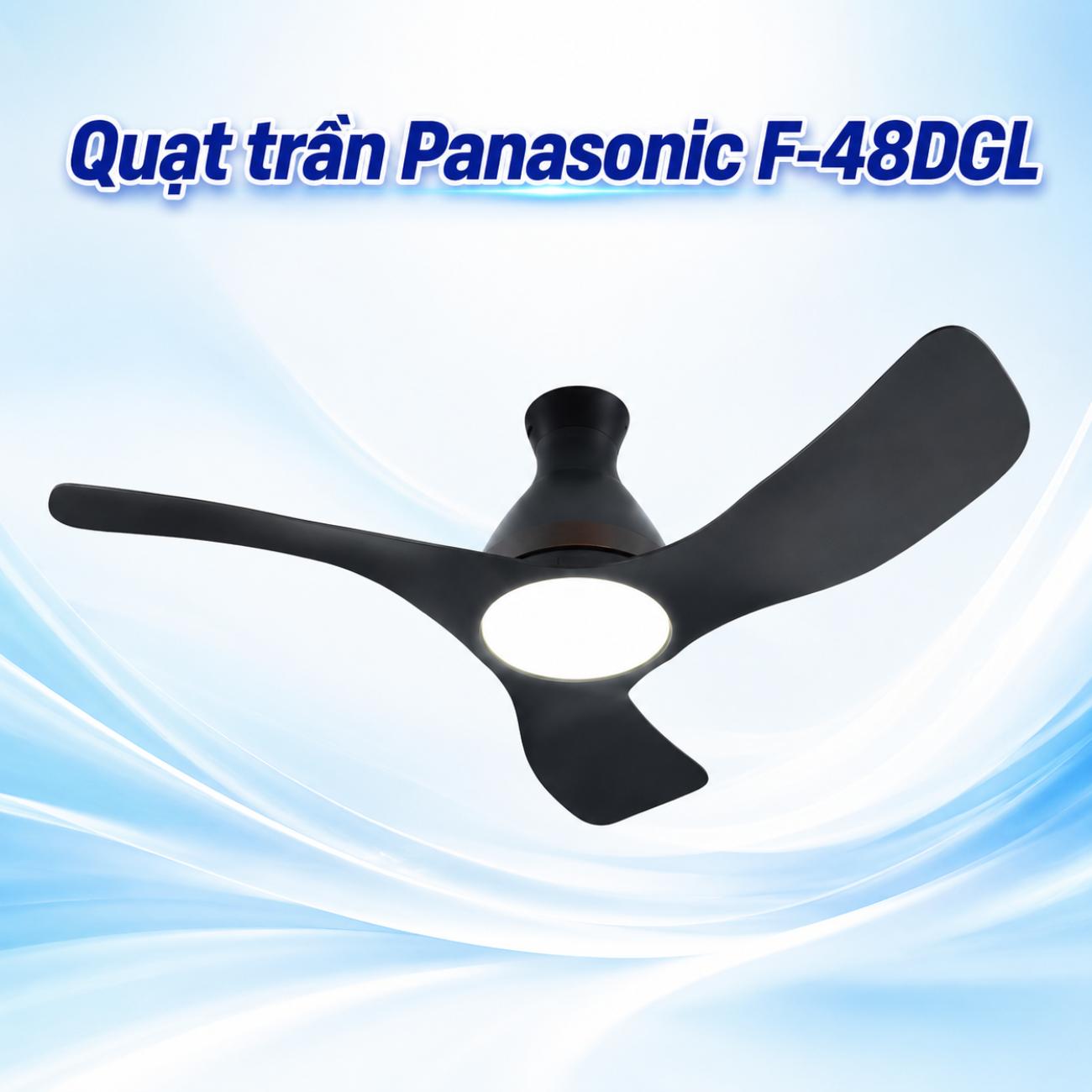 Quạt trần Panasonic F-48DGL 3 cánh 50W có đèn LED và điều khiển từ xa