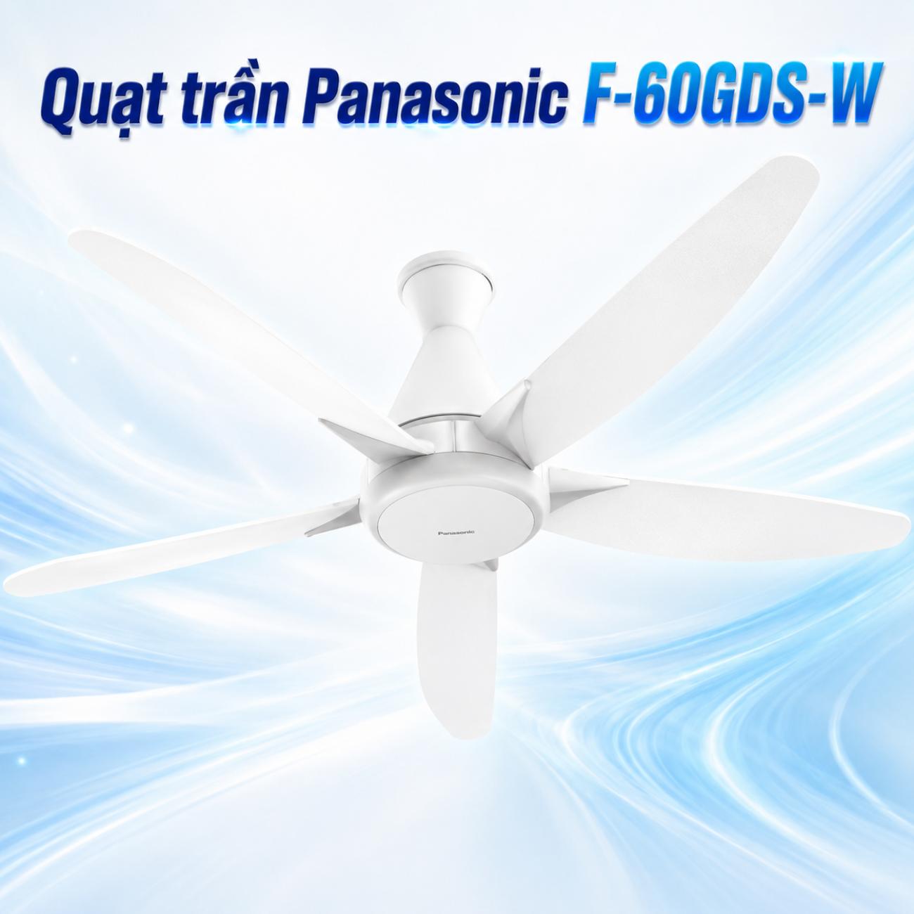 Quạt trần Panasonic F-60GDS 5 cánh 40W điều khiển LCD nhiều màu
