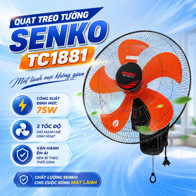 Quạt treo tường Senko TC1881 75W