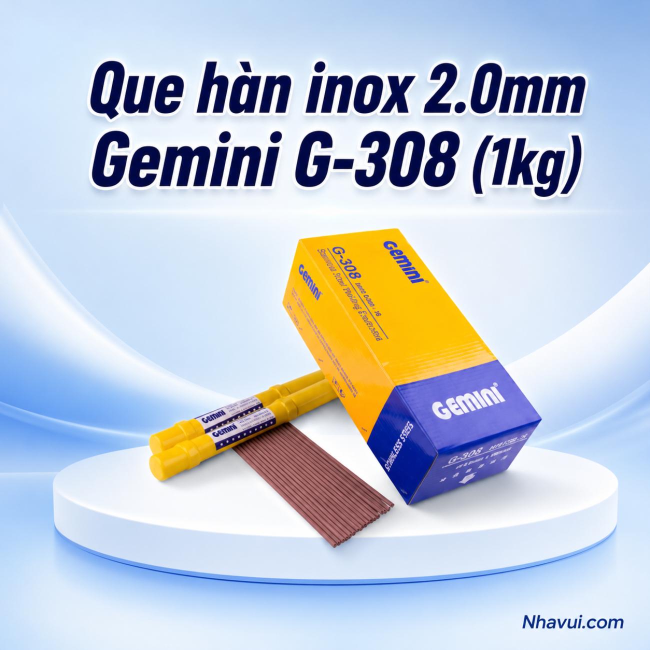 Que hàn inox Gemini G-308 2.0mm hộp 1kg