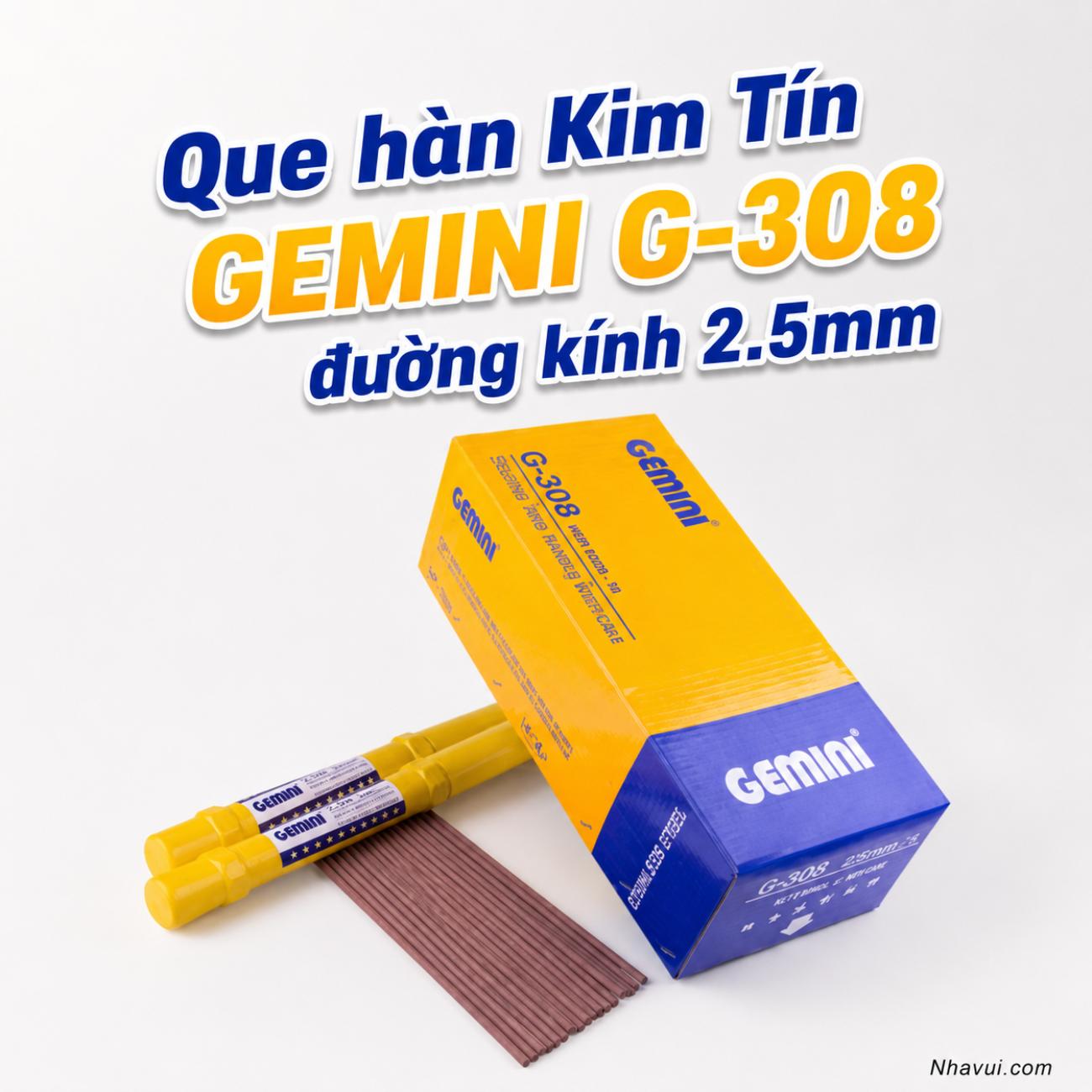 Que hàn inox Gemini G-308 đường kính 2.5mm