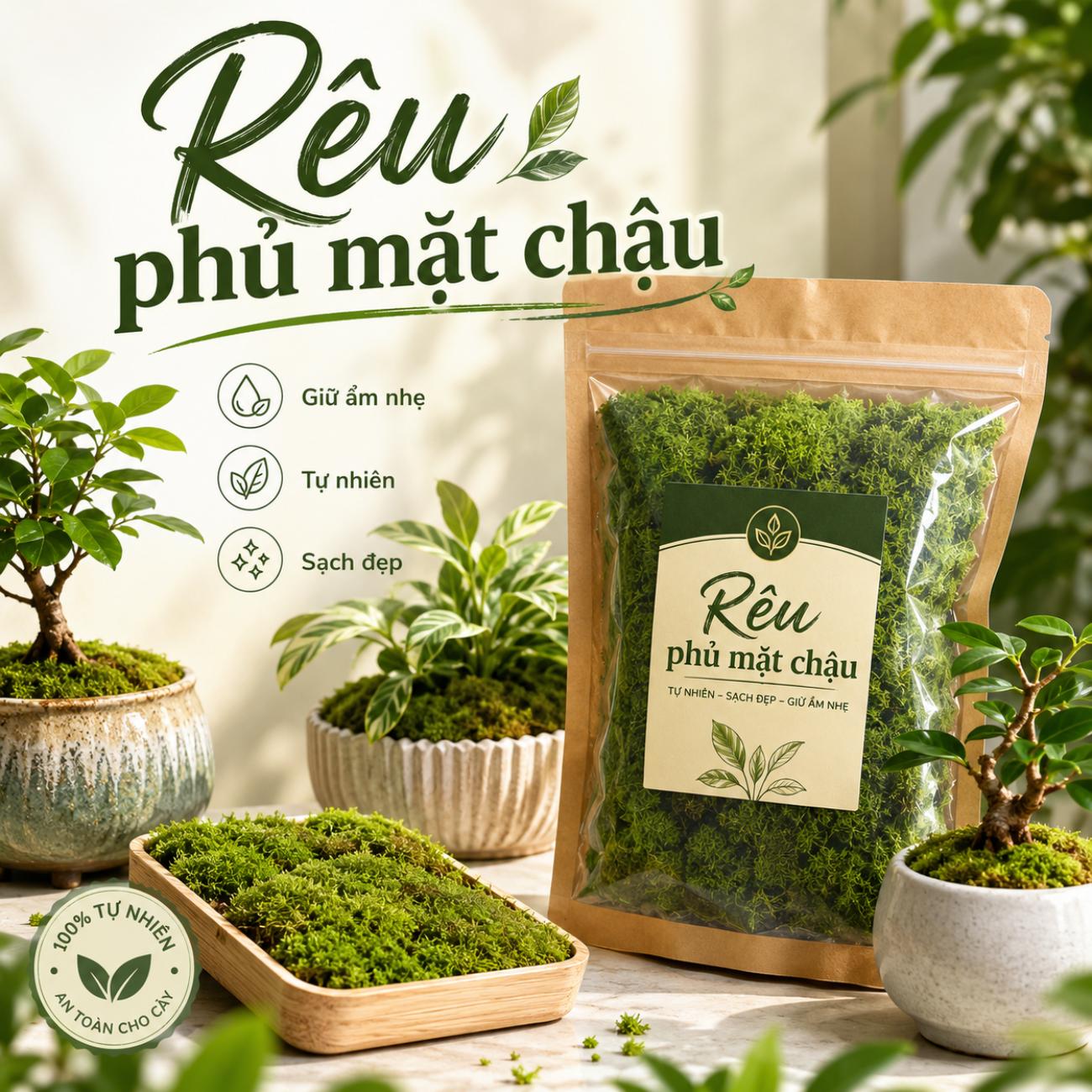 Rêu phủ mặt chậu