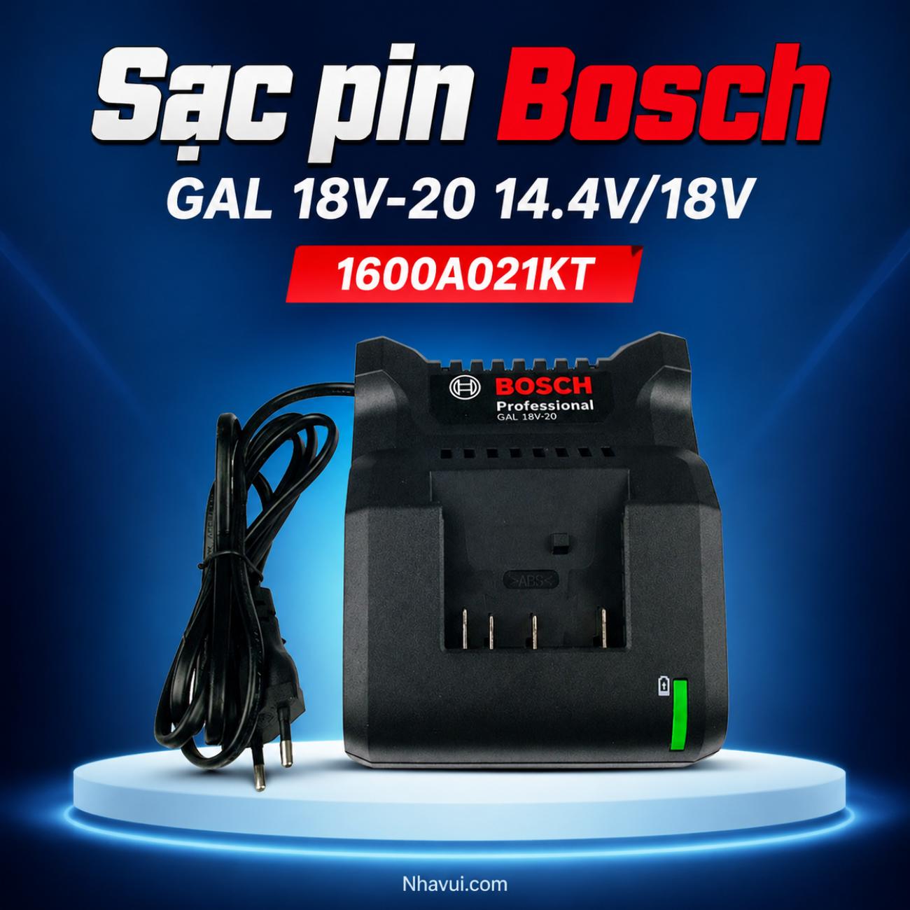 Sạc pin Bosch GAL 18V-20 14.4V/18V 1600A021KT