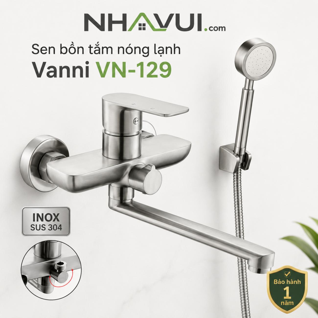 Sen bồn tắm nóng lạnh Vanni VN-129 inox SUS304