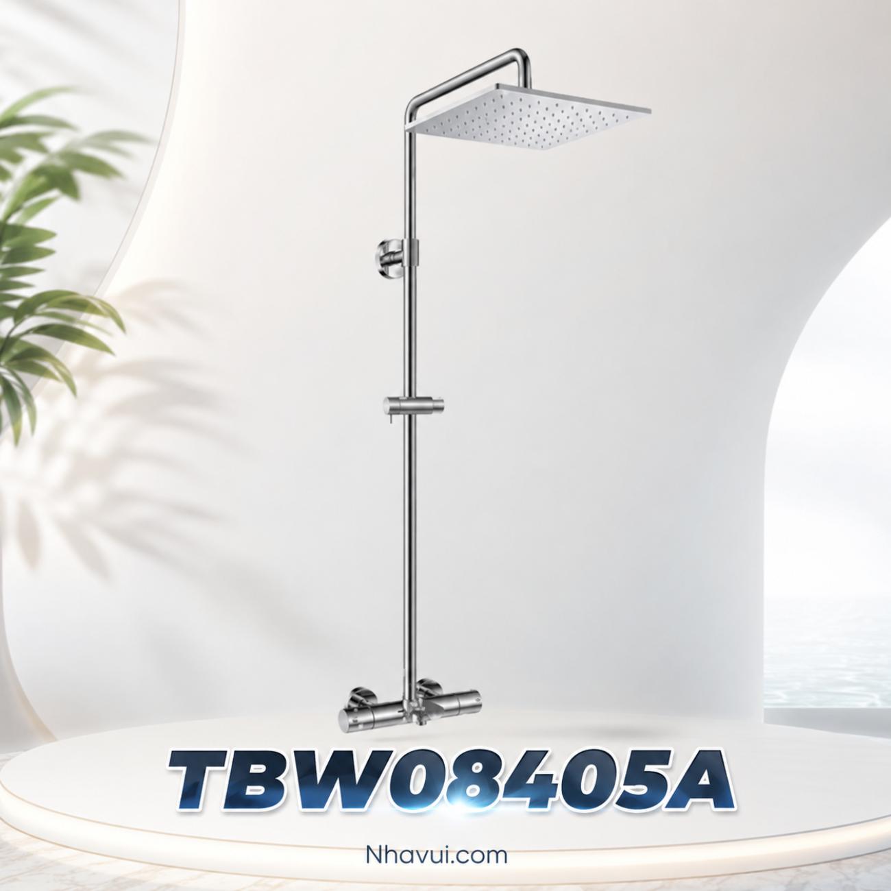 Sen cây nhiệt độ TOTO TBW08405A – Kèm vòi xả bồn, mặt kim loại, kích thước 300 x 300 mm