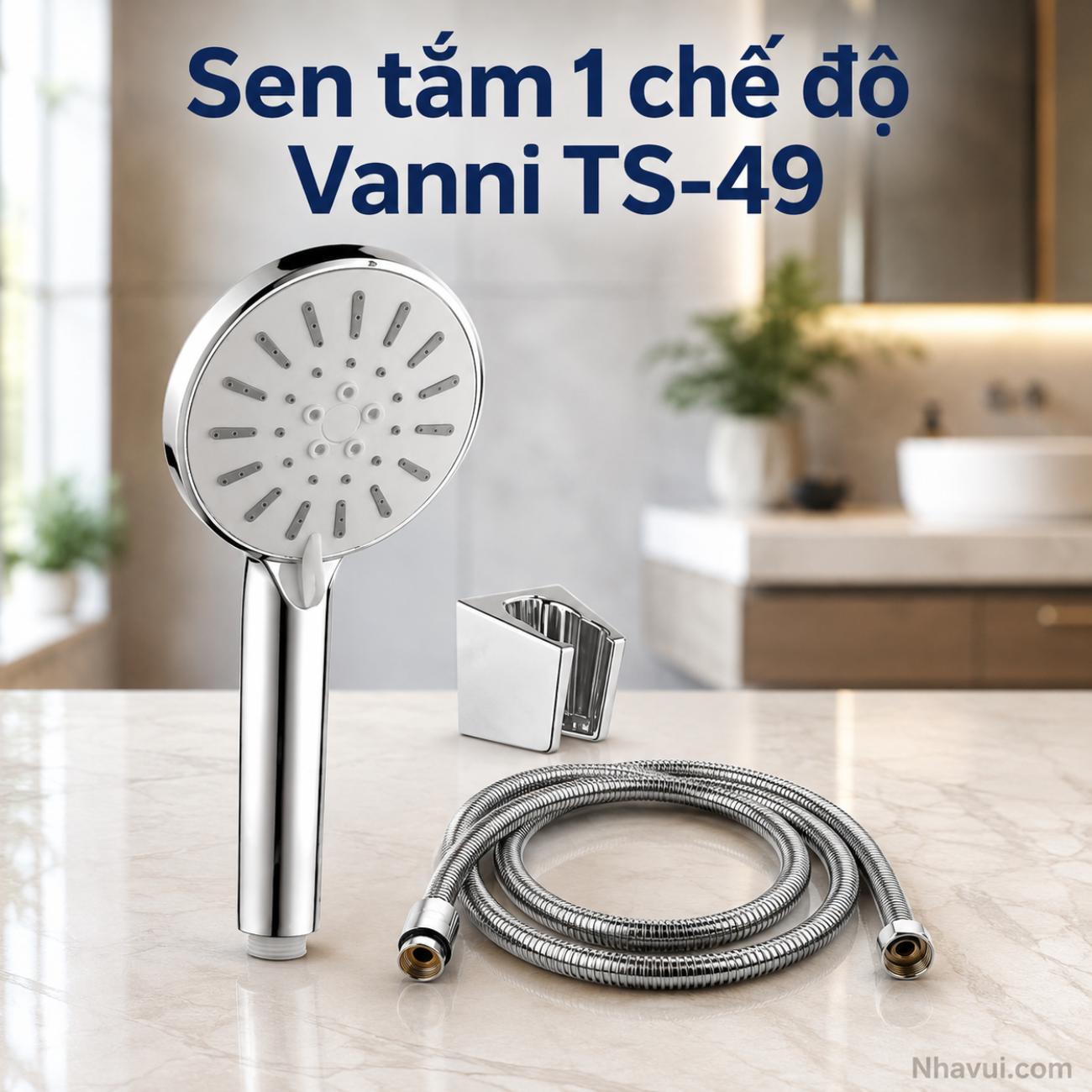 Sen tắm 1 chế độ Vanni TS-49 có dây và giá đỡ