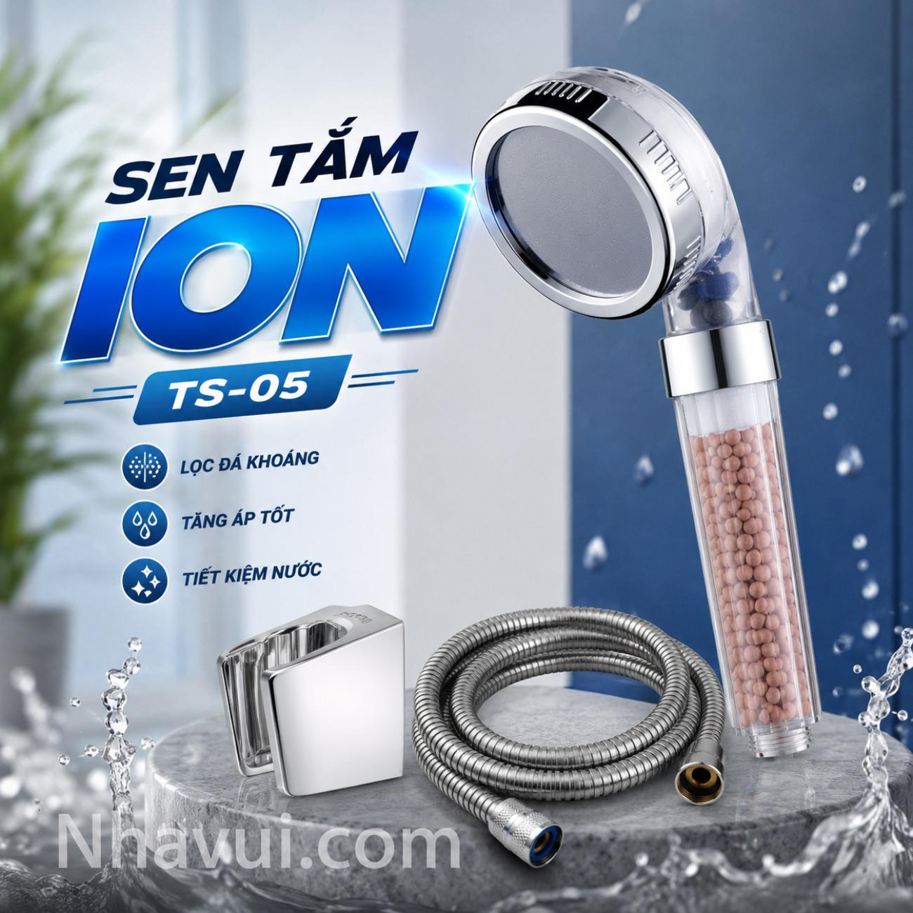 Sen tắm ion Vanni TS-05 lọc đá khoáng tăng áp tốt