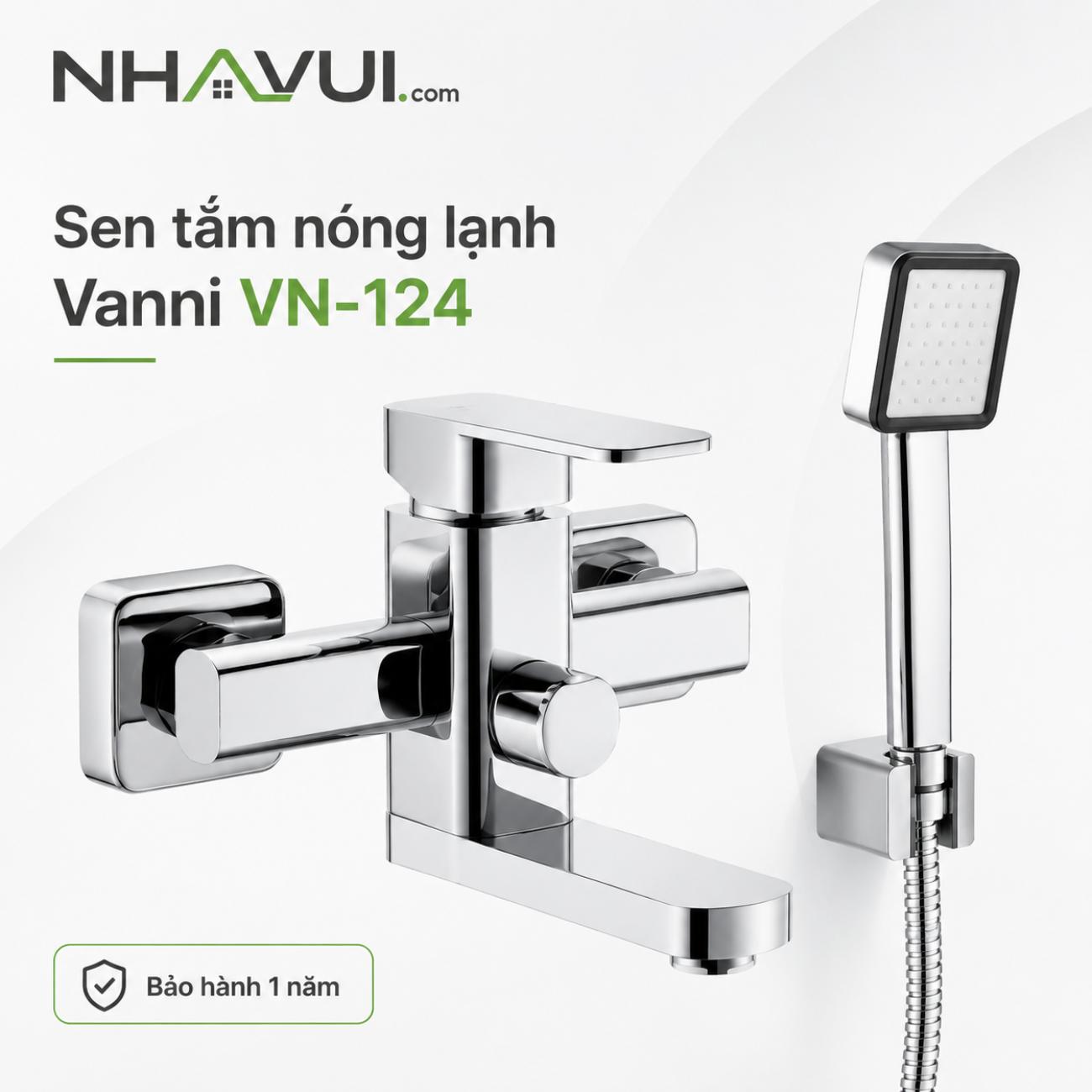 Sen tắm nóng lạnh Vanni VN-124 2 chế độ đồng thau mạ chrome