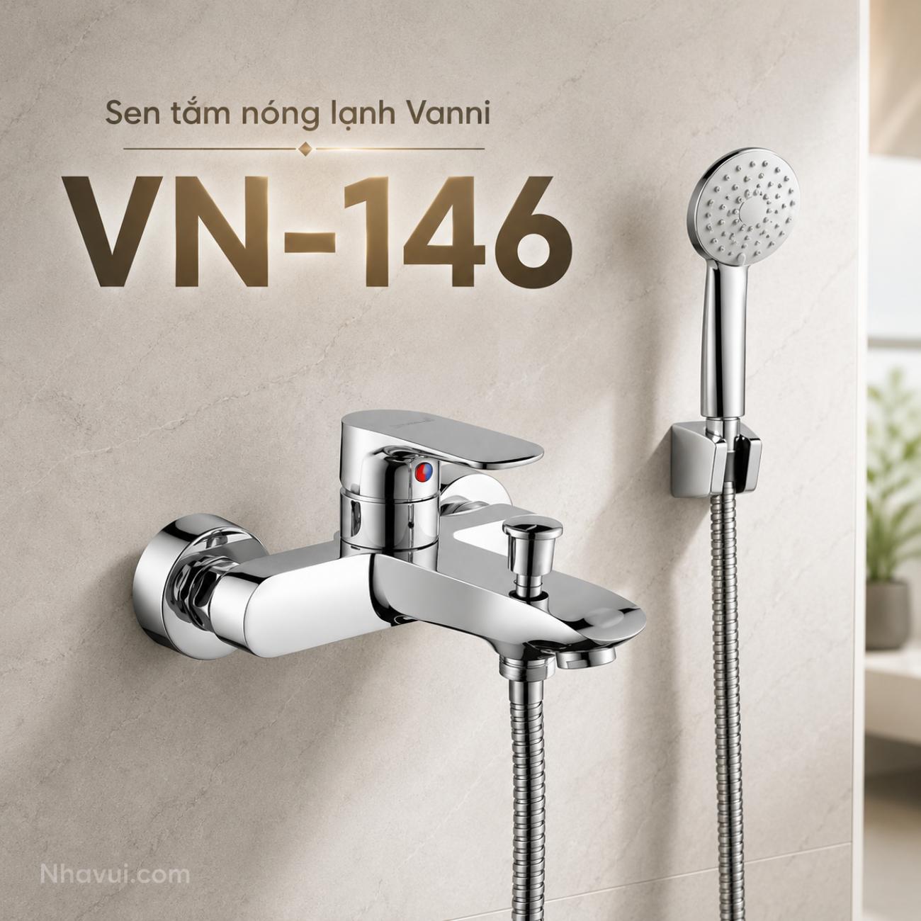 Sen tắm nóng lạnh Vanni VN-146 đồng thau mạ crome