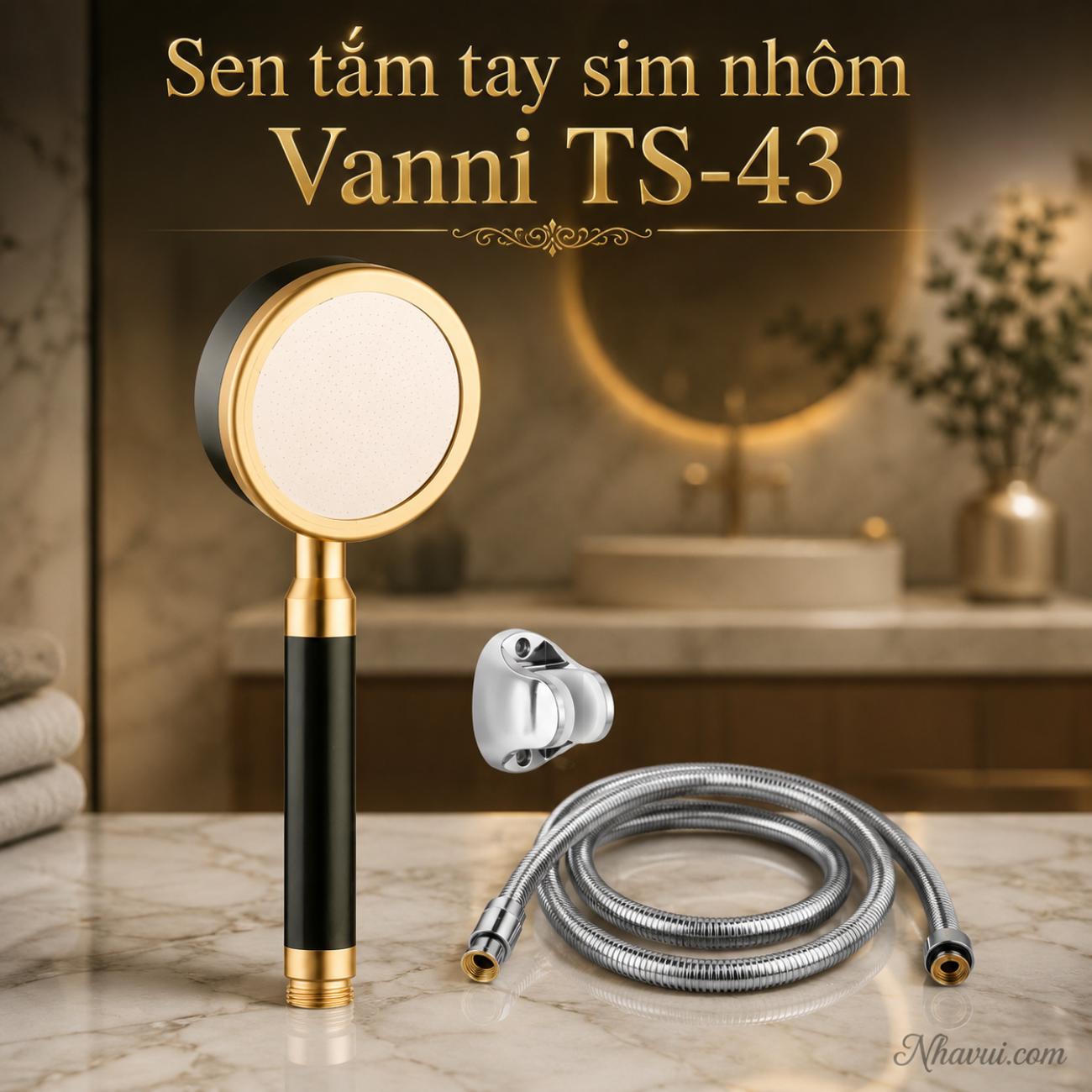 Sen tắm tay sim nhôm Vanni TS-43 tăng áp