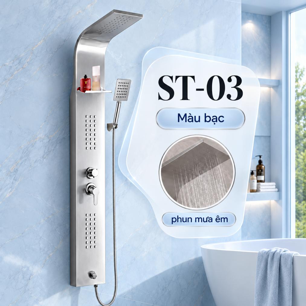 Sen thuyền nóng lạnh Vanni ST-01 / ST-02 / ST-03 Inox 304 5 chế độ
