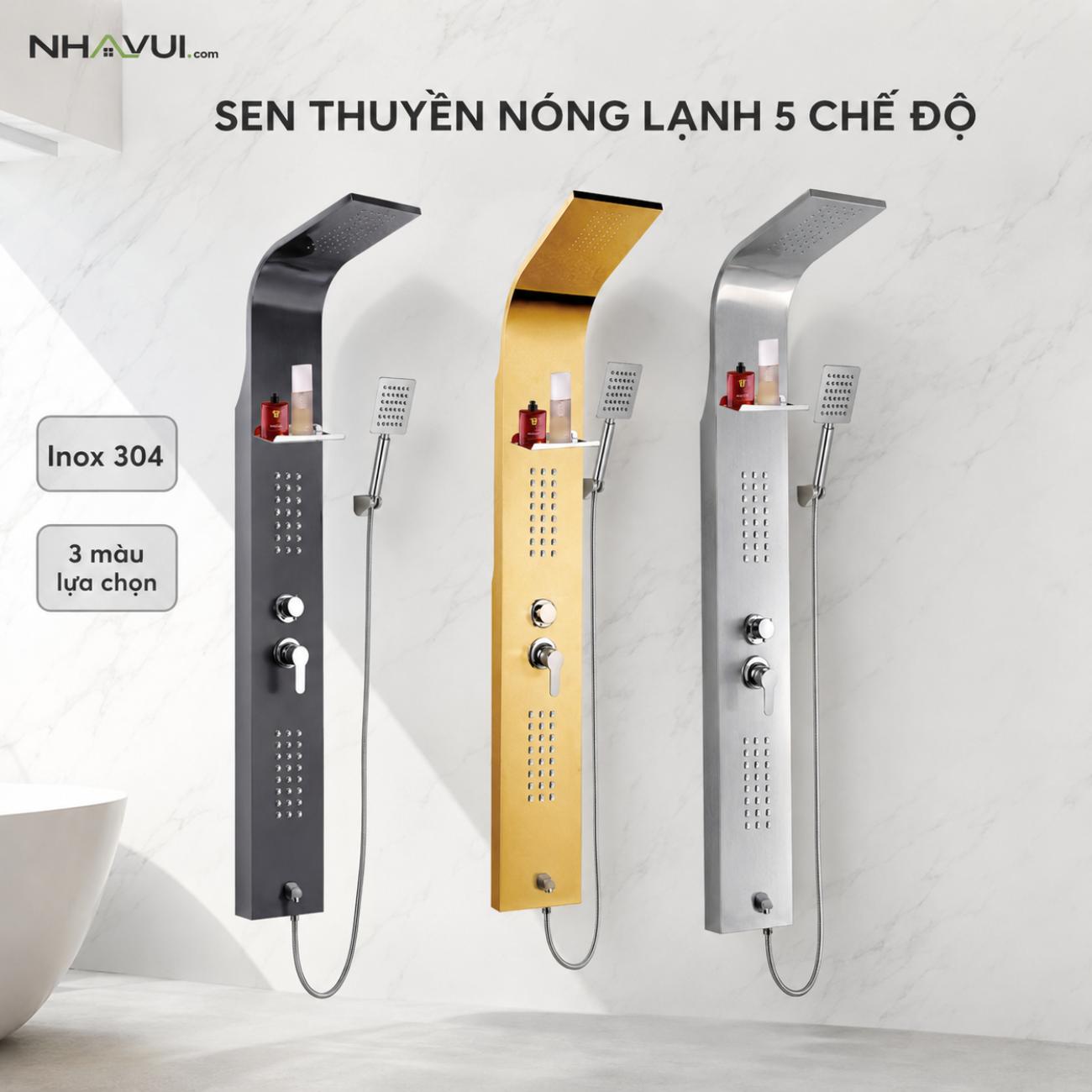 Sen thuyền nóng lạnh Vanni ST-01/ST-02/ST-03 inox 304 5 chế độ