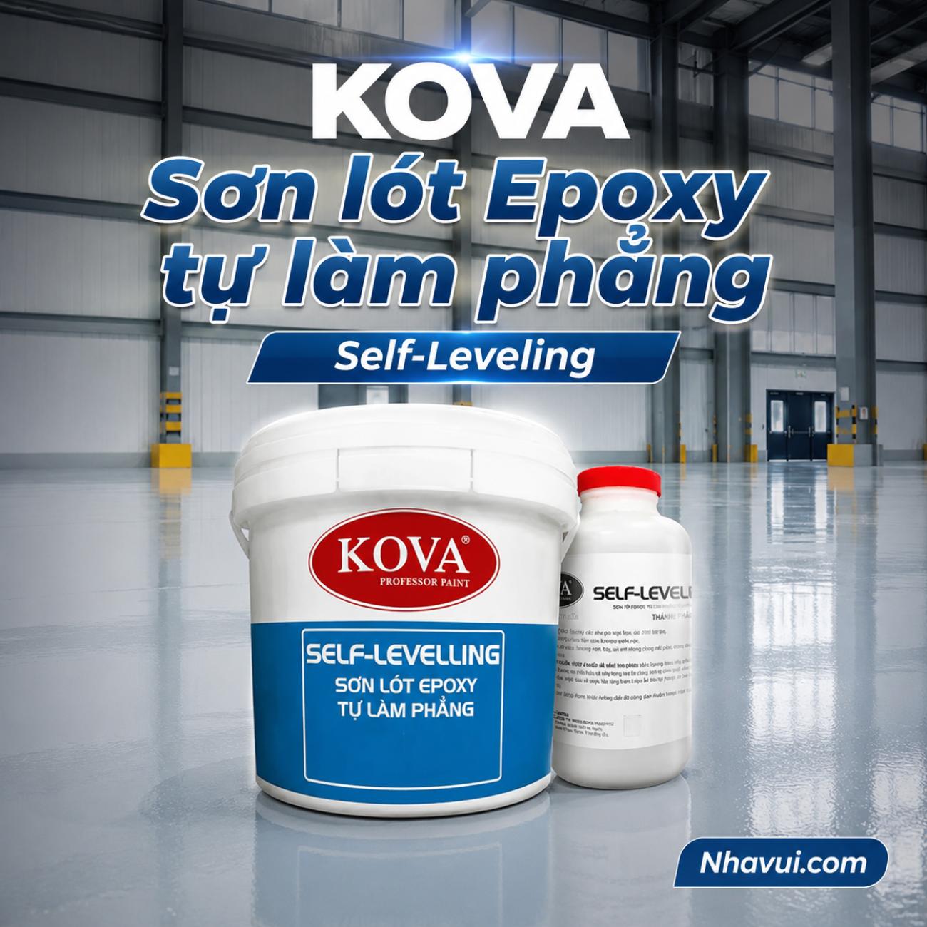 Sơn lót Epoxy tự làm phẳng KOVA Self-leveling màu trắng