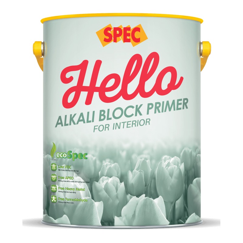 Sơn lót kháng kiềm nội thất SPEC Hello Alkali Primer for Int bám dính tốt ít VOC