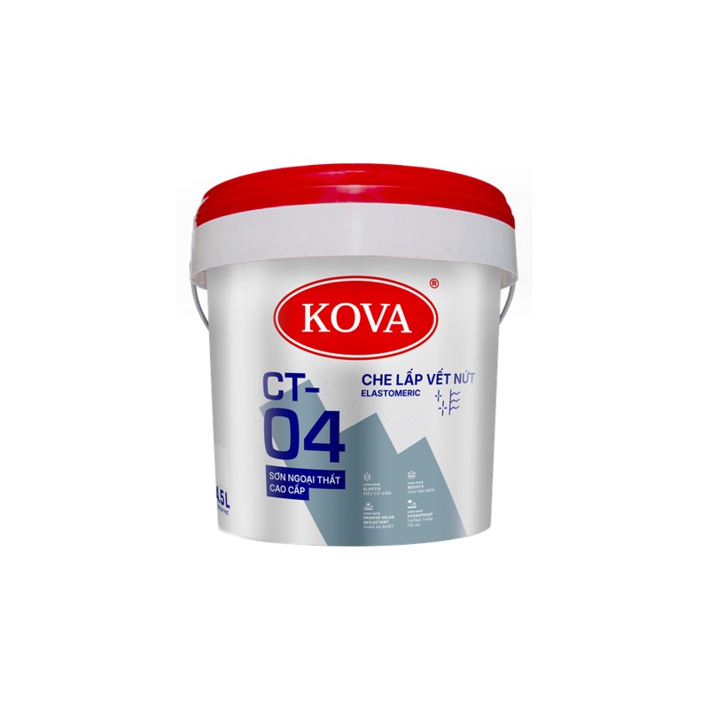 Sơn ngoại thất cao cấp KOVA CT-04 Che Lấp Vết Nứt (Elastomeric, thùng 4.5L)