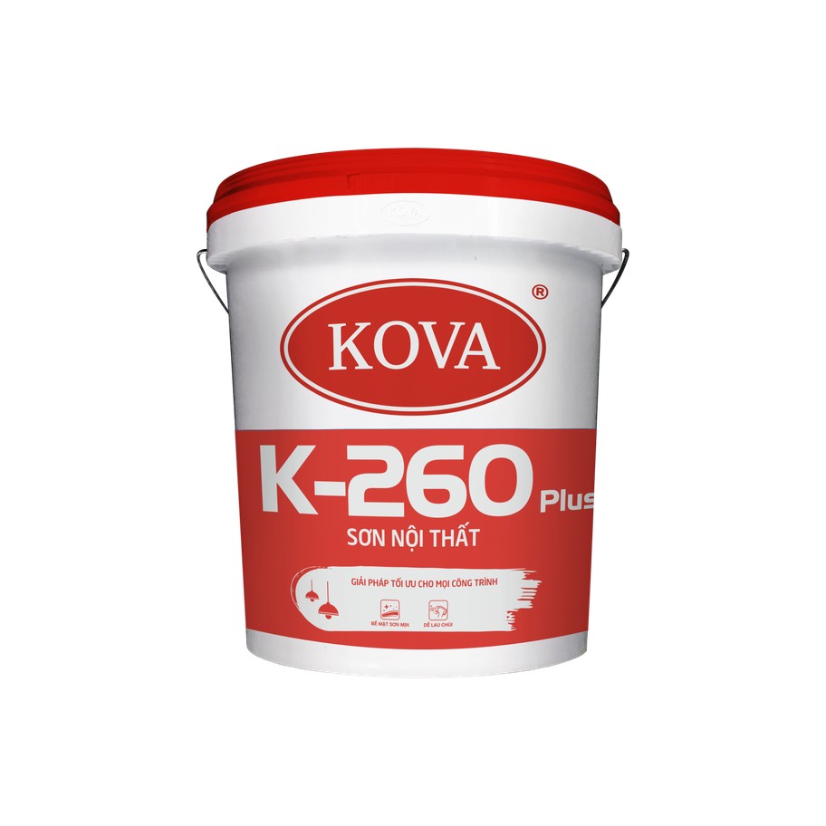 Sơn nội thất KOVA K-260 Plus bề mặt láng mịn, chịu chùi rửa và chống bong tróc