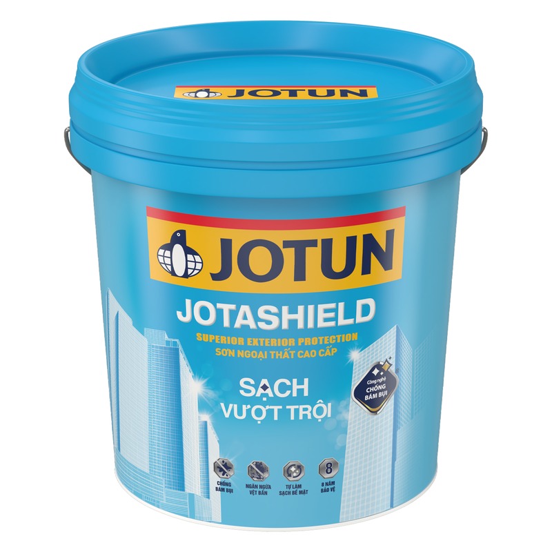 Sơn phủ ngoại thất Jotun Jotashield Sạch Vượt Trội tự làm sạch bóng
