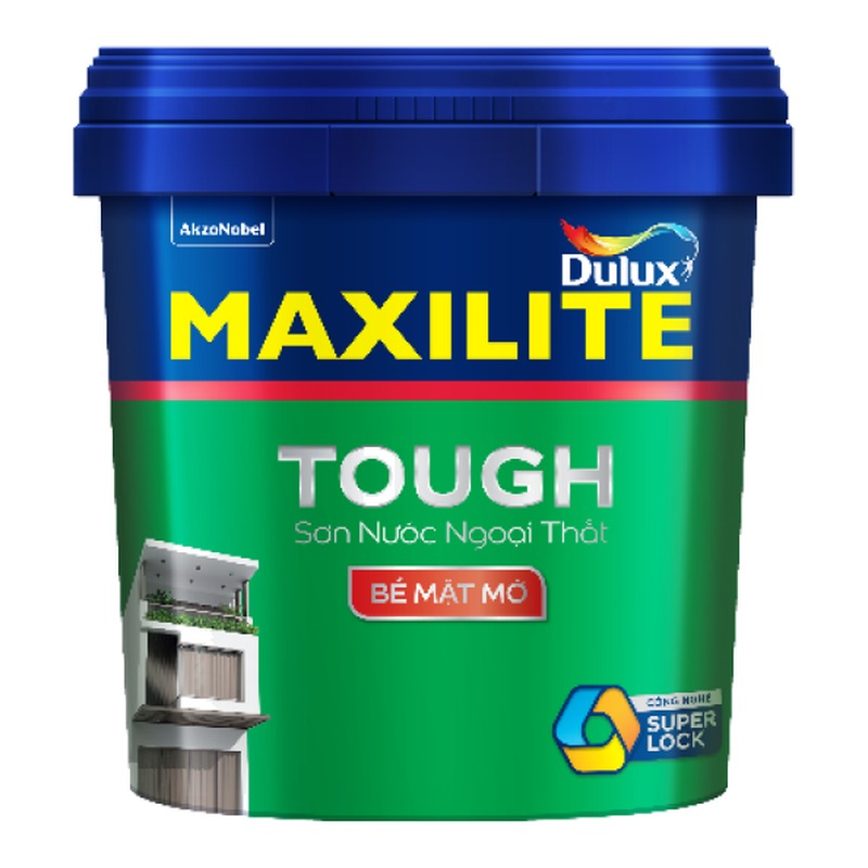 Sơn phủ ngoại thất Maxilite Tough 28C mờ công nghệ SuperLock chống bong tróc chống rêu mốc