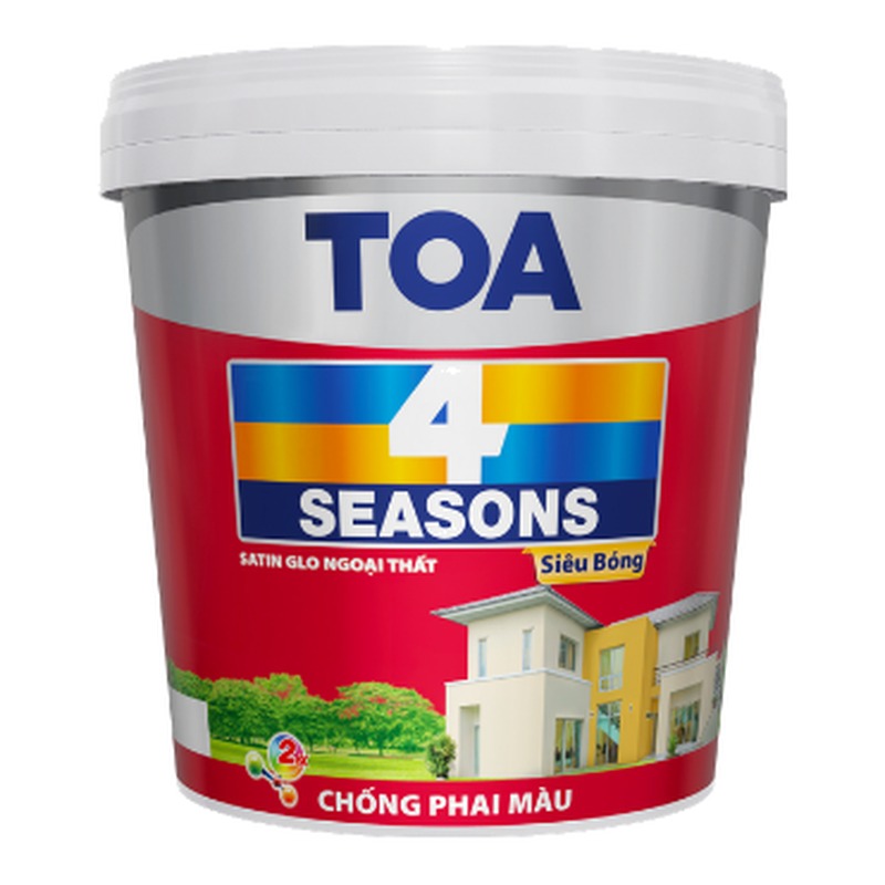 Sơn phủ ngoại thất TOA 4 Seasons Satin Glo siêu bóng chống phai màu chống bám bụi