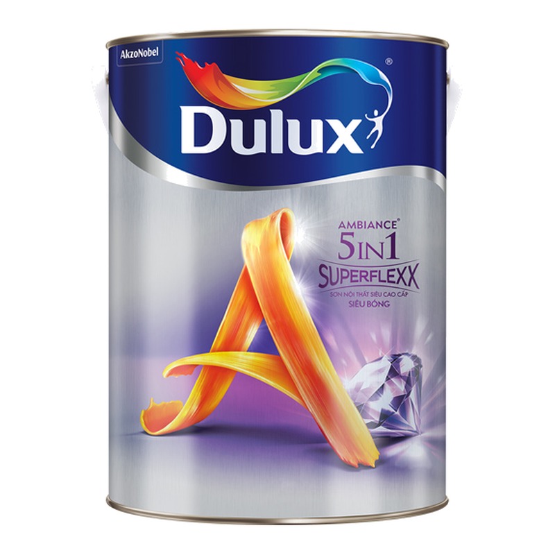 Sơn phủ nội thất Dulux Ambiance 5in1 Superflexx siêu bóng Z611B co giãn che vết nứt