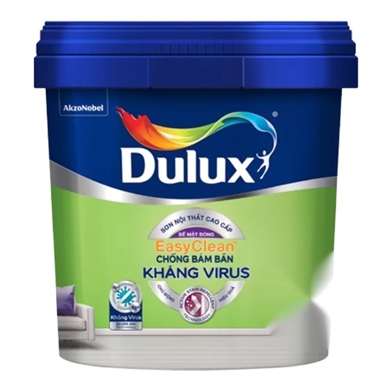 Sơn phủ nội thất Dulux EasyClean Chống Bám Bẩn Kháng Virus bóng E017B lau chùi dễ dàng