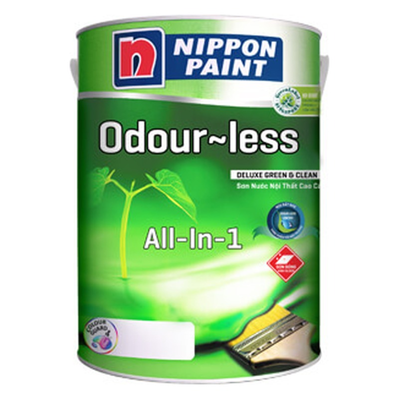 Sơn phủ nội thất Nippon Odour-less All-in-1 nhẹ mùi bóng mờ