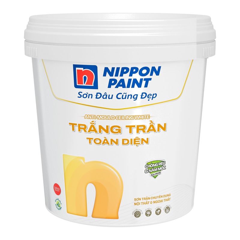 Sơn trần nhà Nippon Trắng Trần Toàn Diện mờ chống nấm mốc không cần sơn lót