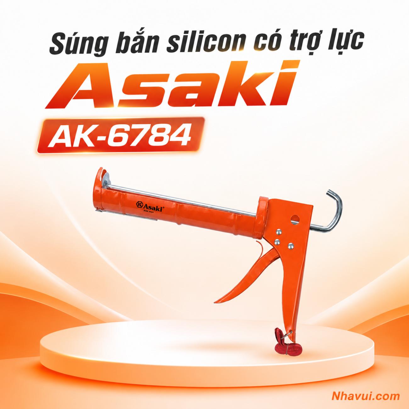 Súng bắn silicon có trợ lực Asaki AK-6784